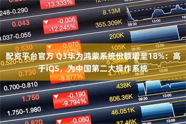 配资平台官方 Q3华为鸿蒙系统份额增至18%:高于iOS,为中国第二大操作系统